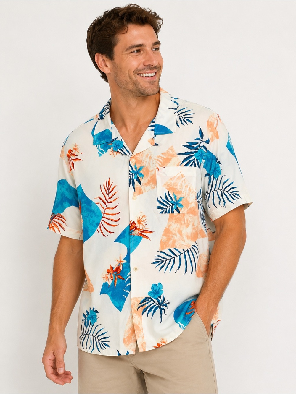 NWT Goodfellow & Co Hawaiian Shirt XXL Tropical Print Button Up Beach Vacation